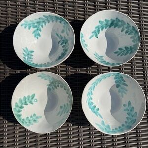 Frontgate Botanical Handmade Bowls - Set of 4 - NWT